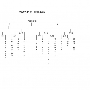 【新日本スポーツ連盟 大阪府野球協議会】　TOPIX：2025年07月16日(水)の投稿「2025年度理事長杯トーナメント表を掲載致しました。」